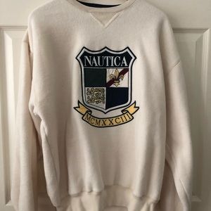 Cream Nautica fuzzy sweatshirt